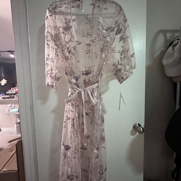 Rya Collection Juliette 3/4 Sleeve Embroidered Robe - Picture 4 of 6